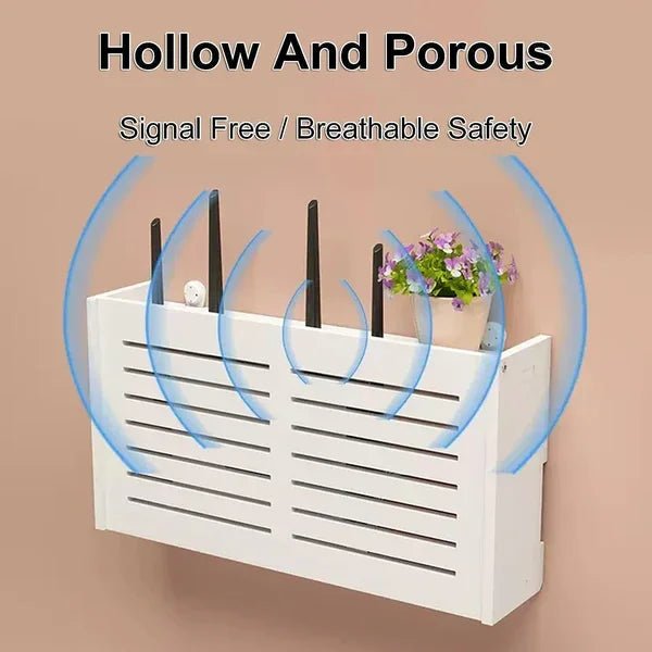 Constricted Router Wifi Double Door Wall Mounted Floating Bracket Shelve - myhomestore.com.pk