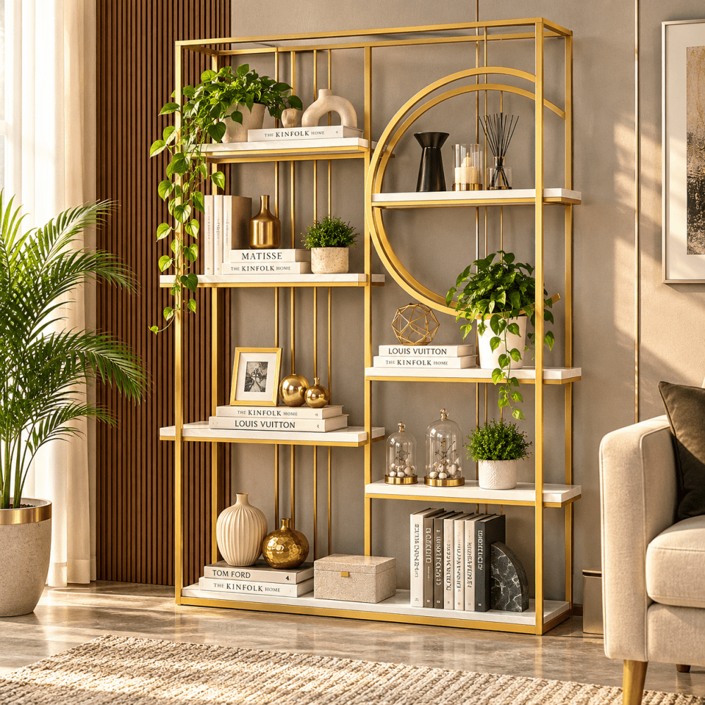 Contemporary 6-Tiered Standing Etagere Bookshelf - myhomestore.com.pk