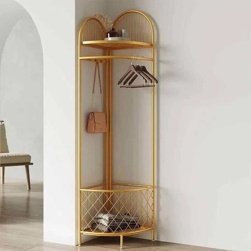 Corner clothing rack with storage basket - myhomestore.com.pk