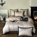 Cotton Butterfly Flowers Embroidery Duvet Set with Duvet Cover, Sheet, Pillowcases - myhomestore.com.pk