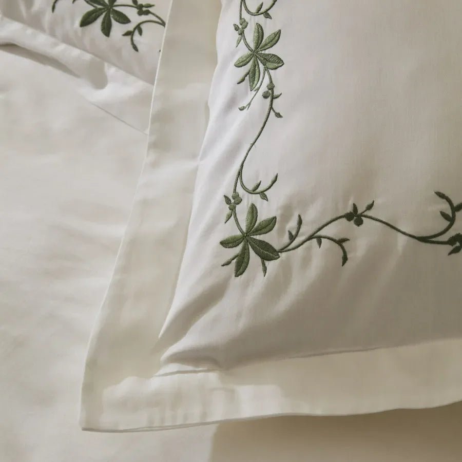 Cotton satin Bamboo Embroidery Duvet Set - myhomestore.com.pk