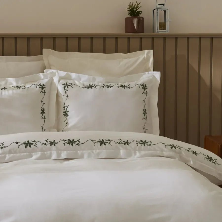 Cotton satin Bamboo Embroidery Duvet Set - myhomestore.com.pk