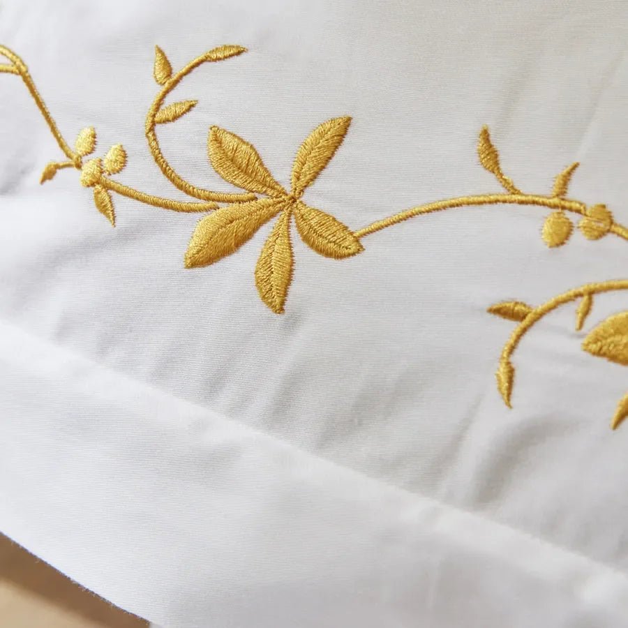 Cotton satin Bamboo Embroidery Duvet Set - myhomestore.com.pk