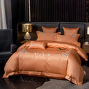 Cotton satin Embroidery duvet set - myhomestore.com.pk