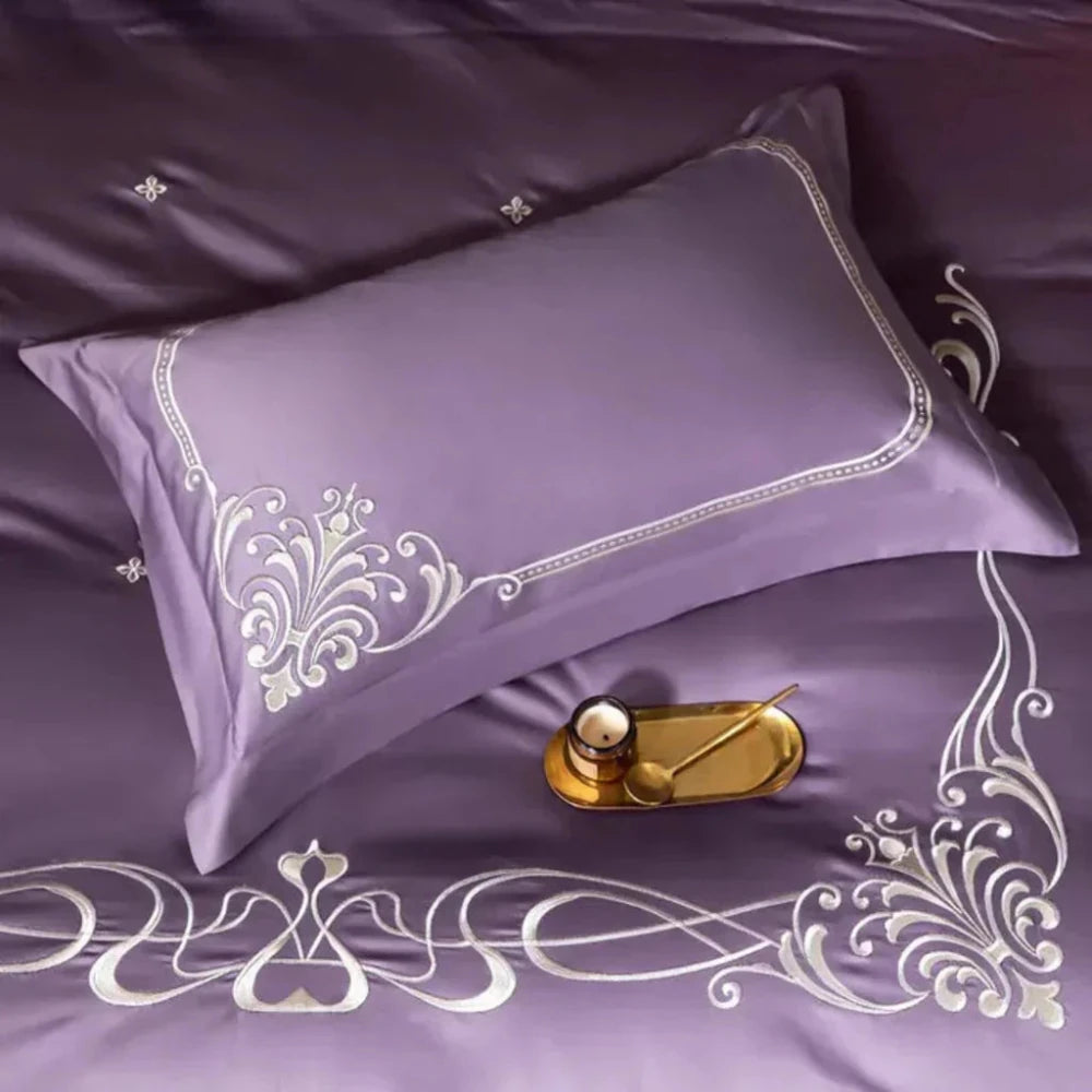 Cotton satin Embroidery duvet set - myhomestore.com.pk