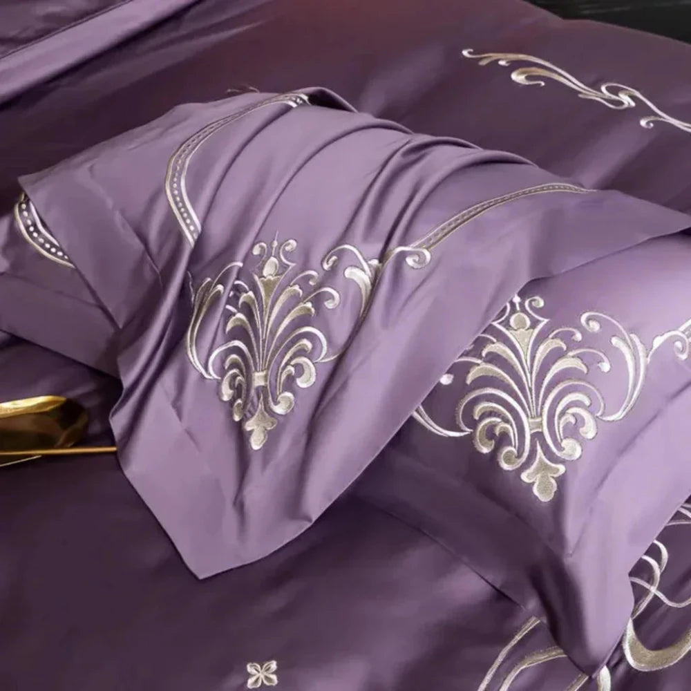 Cotton satin Embroidery duvet set - myhomestore.com.pk