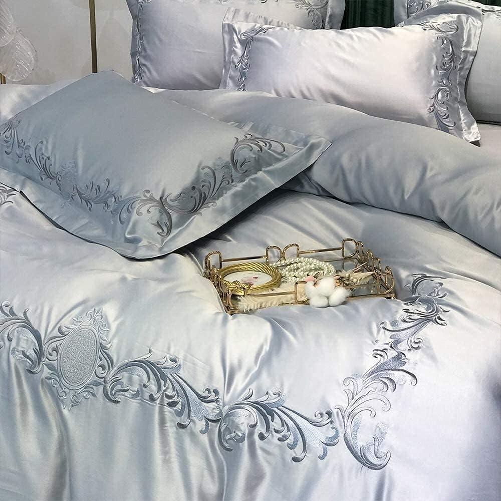 Cotton Satin Embroidery Duvet Set - myhomestore.com.pk