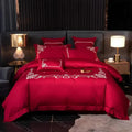Cotton satin Embroidery duvet set - myhomestore.com.pk