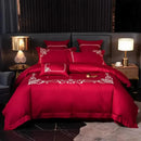 Cotton satin Embroidery duvet set - myhomestore.com.pk