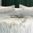 Cotton Satin Embroidery Duvet Set - myhomestore.com.pk