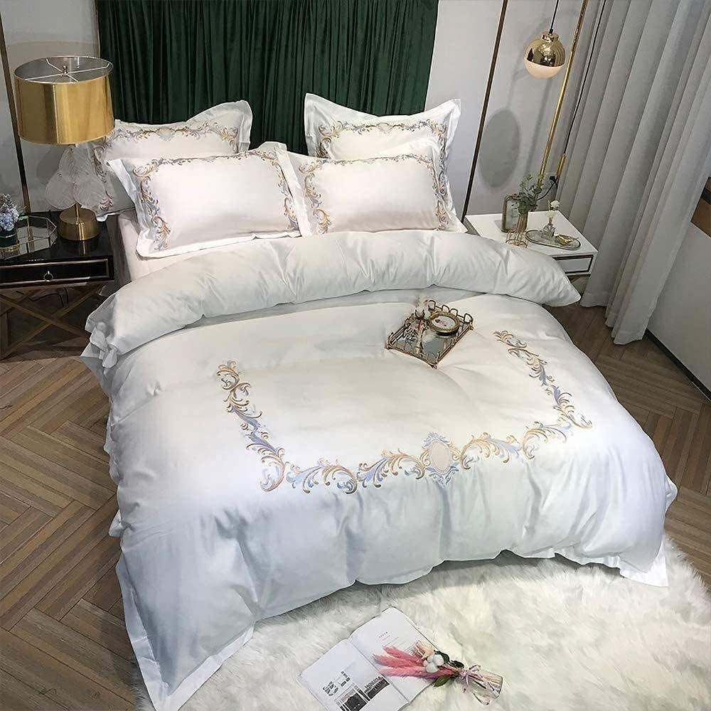 Cotton Satin Embroidery Duvet Set - myhomestore.com.pk