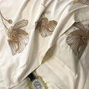 Cotton Satin Flower Embroidery Duvet Set - myhomestore.com.pk