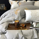 Cotton Satin Flower Embroidery Duvet Set - myhomestore.com.pk