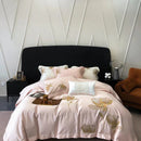 Cotton Satin Flower Embroidery Duvet Set - myhomestore.com.pk