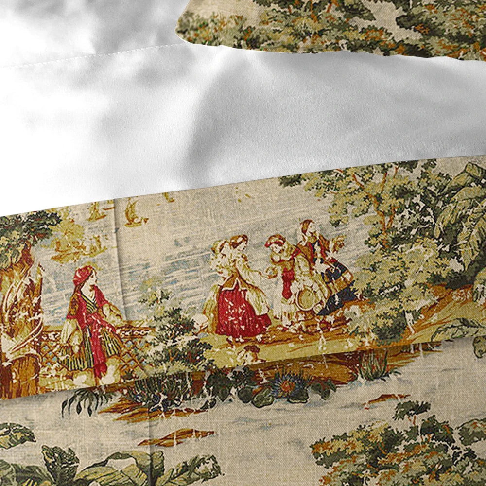 Countryside Charm Duvet Set – Vintage Red Floral Bedding with Classic Print - myhomestore.com.pk