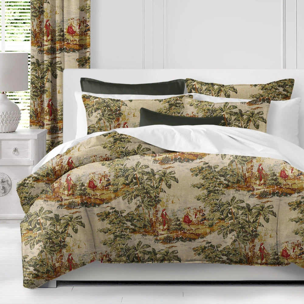 Countryside Charm Duvet Set – Vintage Red Floral Bedding with Classic Print - myhomestore.com.pk