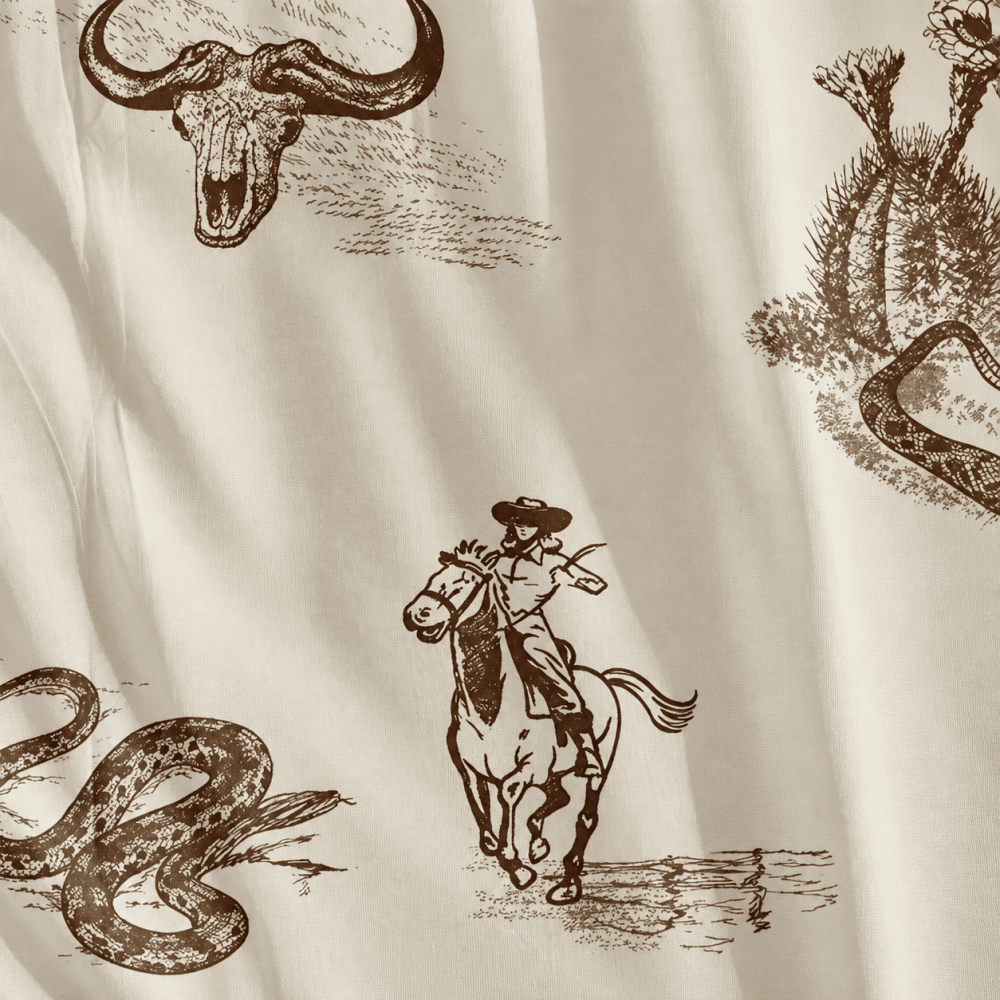 Cowboy Scene Printed Duvet Set – Western Style Printed Bedding - myhomestore.com.pk