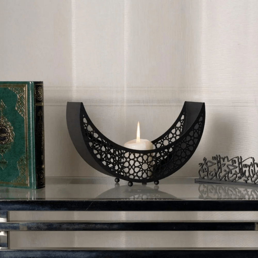 Crescent Moon Shaped Metal Islamic Decor - myhomestore.com.pk