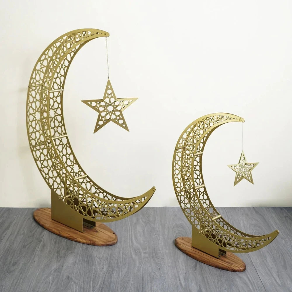 Crescent & Star Metal Islamic Home Decoration - myhomestore.com.pk