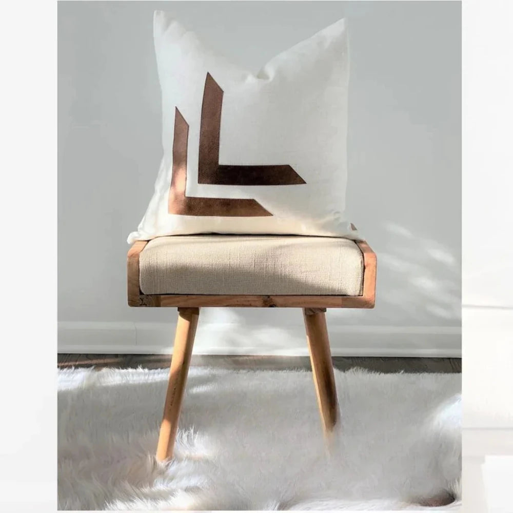 Cushion with Leather work - myhomestore.com.pk