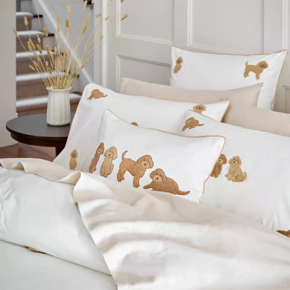 Cute Cavoodle Embroidery Duvet Set - myhomestore.com.pk
