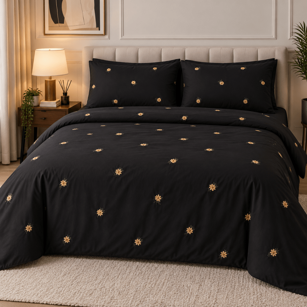 Daisy Flower Embroidered Elegance - myhomestore.com.pk