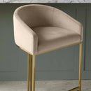 Dakota Champagne Velvet & Metal Barstool - myhomestore.com.pk