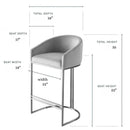 Dakota Champagne Velvet & Metal Barstool - myhomestore.com.pk