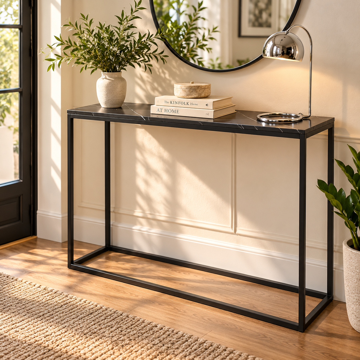 Baize Black Console Table