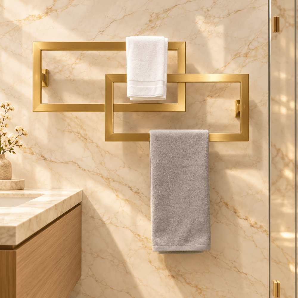 Designer Double Towel Rack for Bathrooms - myhomestore.com.pk
