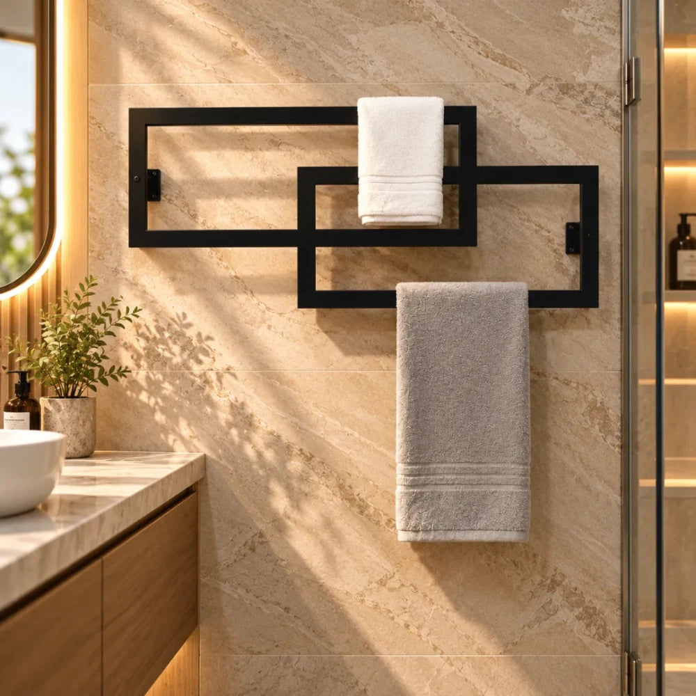 Designer Double Towel Rack for Bathrooms - myhomestore.com.pk