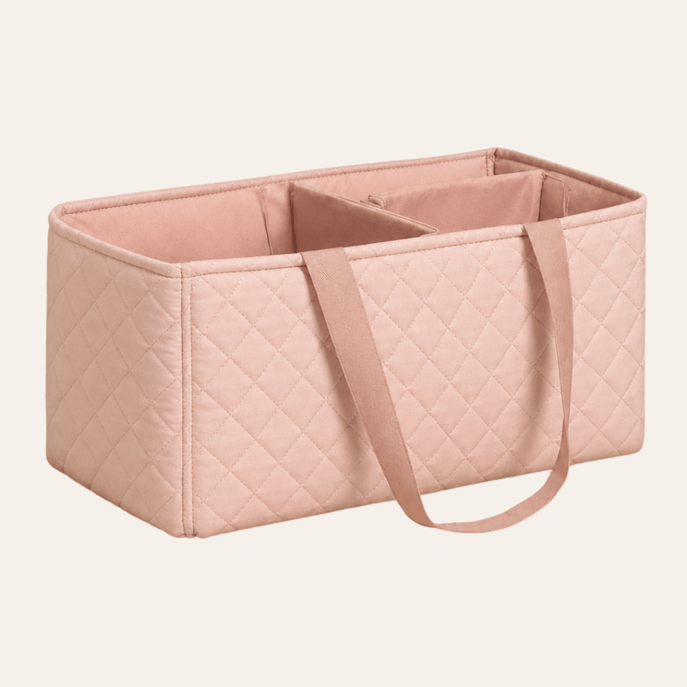 Diamond Quilted Diaper Caddy Bag | Baby Nursery Storage Organizer - myhomestore.com.pk