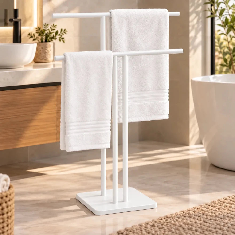 Double Freestanding Towel Stand - myhomestore.com.pk