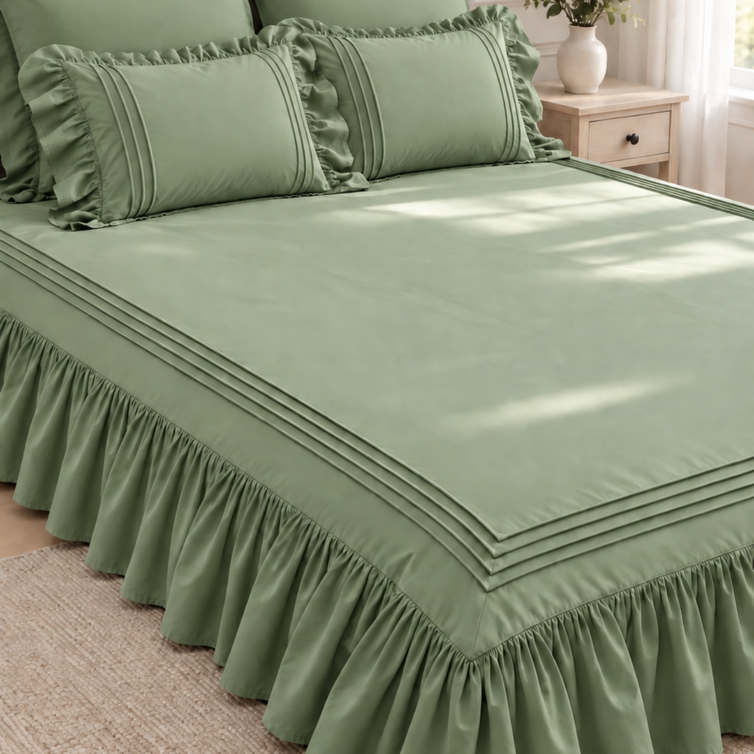 Elegant Triple Border Ruffled Duvet Set