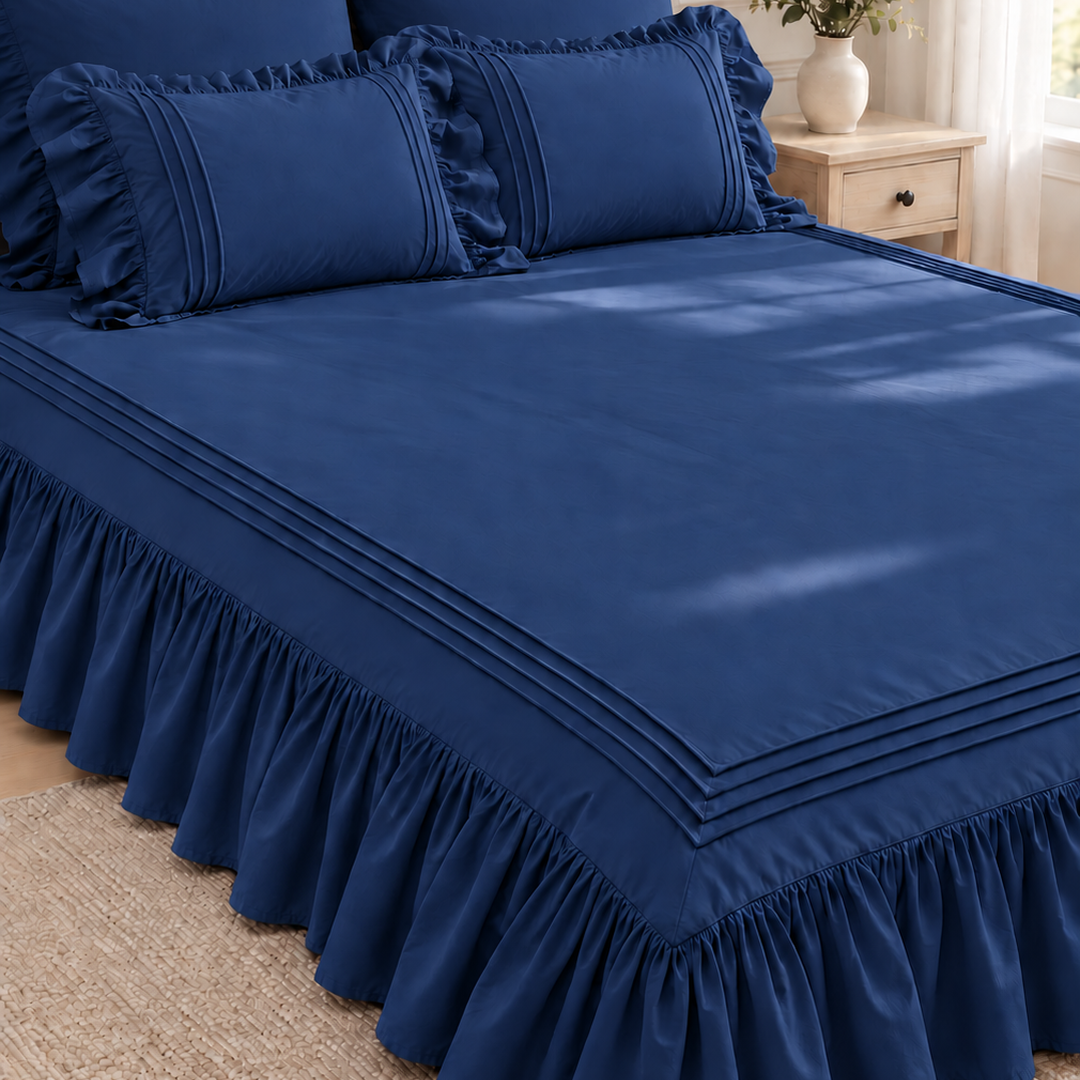 Elegant Triple Border Ruffled Duvet Set
