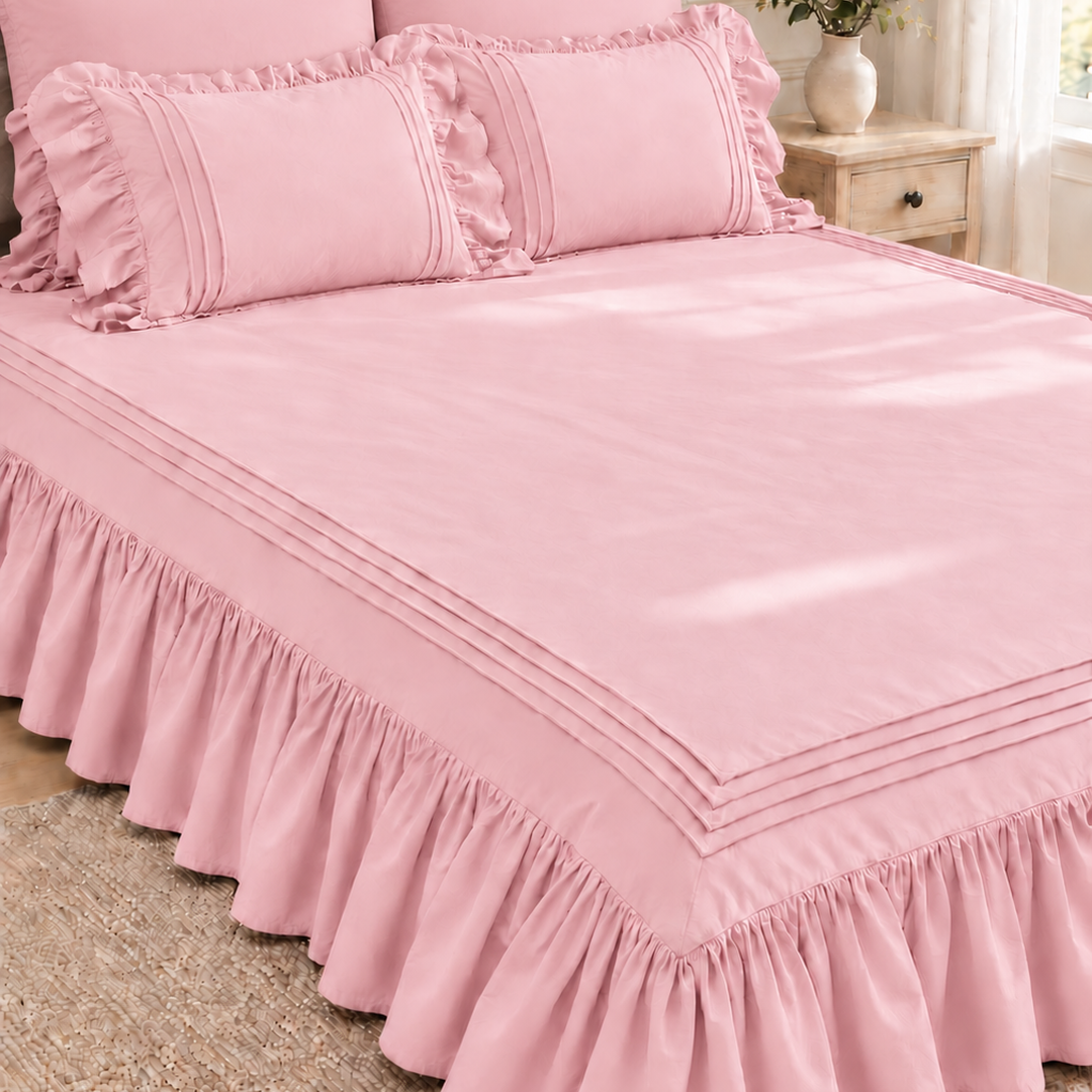 Elegant Triple Border Ruffled Duvet Set