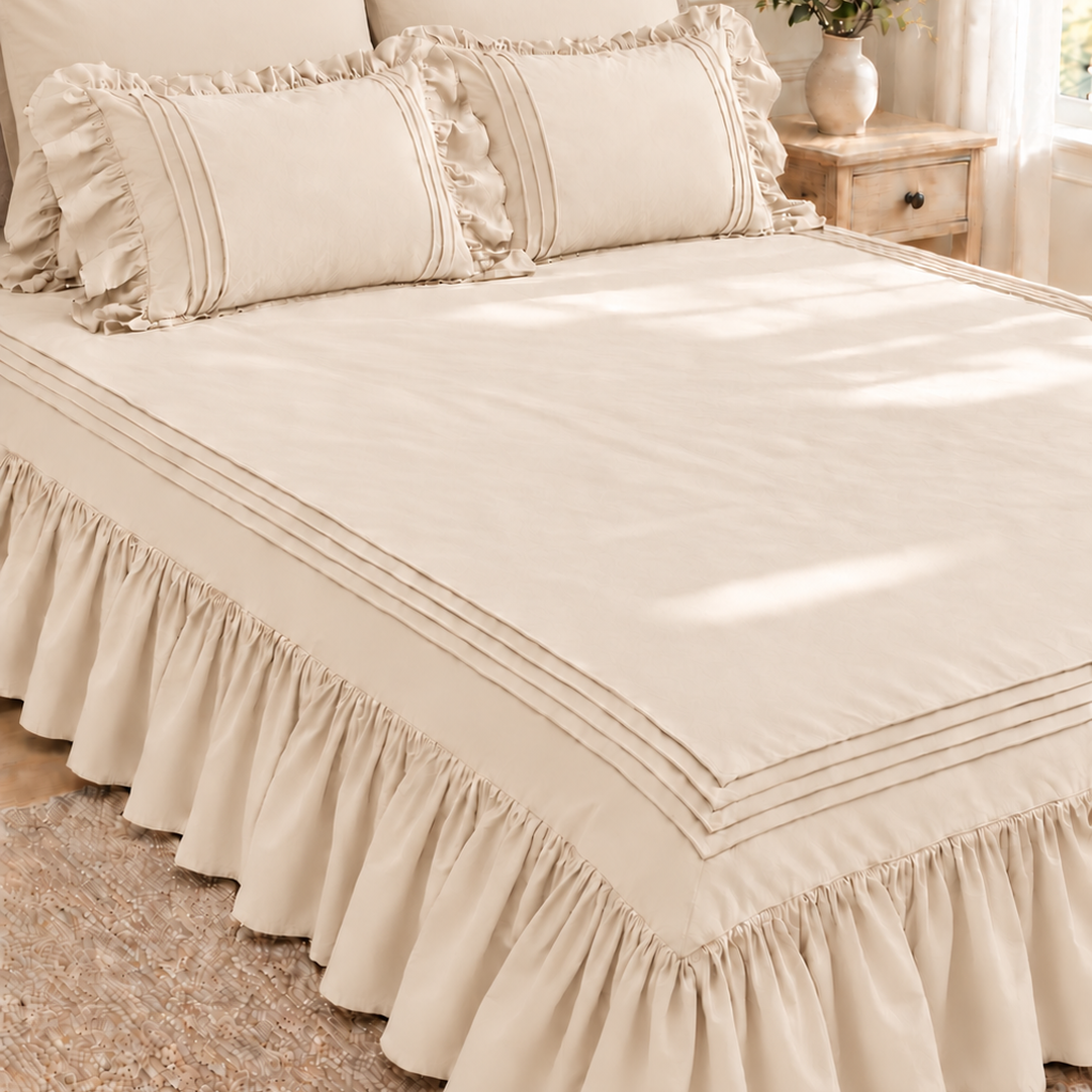Elegant Triple Border Ruffled Duvet Set