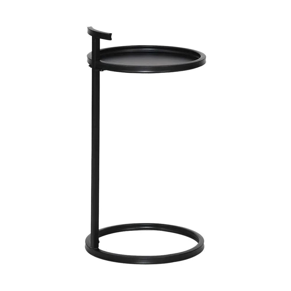 Duke End Table Round Metal End Table with Handle - myhomestore.com.pk
