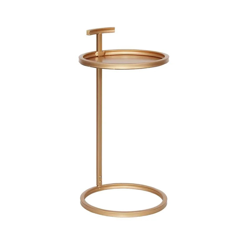 Duke End Table Round Metal End Table with Handle - myhomestore.com.pk