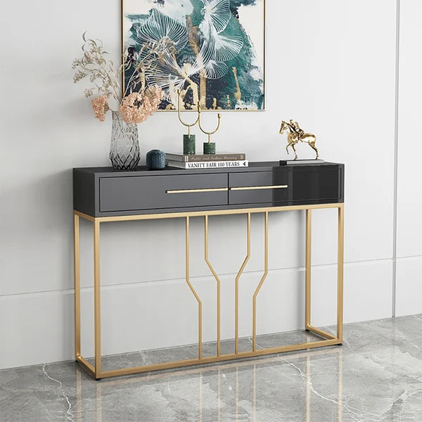 Modern Narrow Console Table with Storage Entryway Table with Drawers