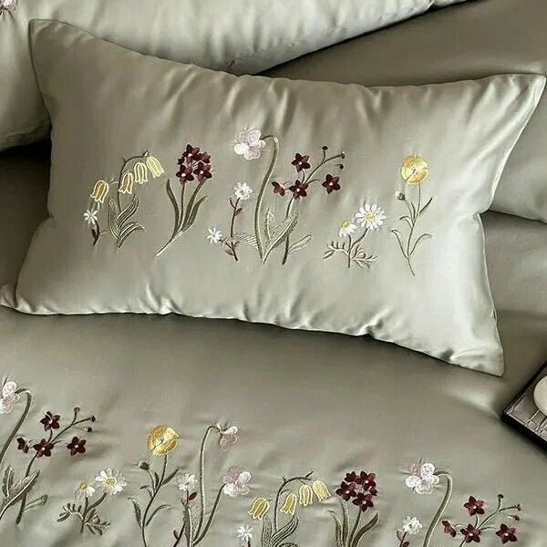 Early Summer Ambiance Embroidery Duvet Set – Soft Duvet Cover - myhomestore.com.pk