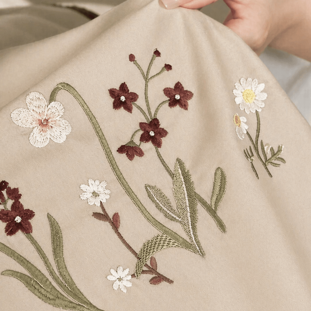 Early Summer Ambiance Embroidery Duvet Set – Soft Duvet Cover - myhomestore.com.pk