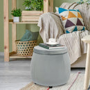 Velvet Round Storage Ottoman with Removable Lid, Footrest Stool - myhomestore.com.pk
