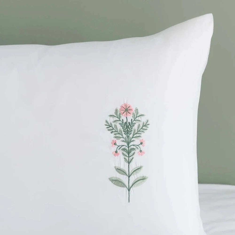 Elegant Blue Floral Embroidered Duvet Set - myhomestore.com.pk
