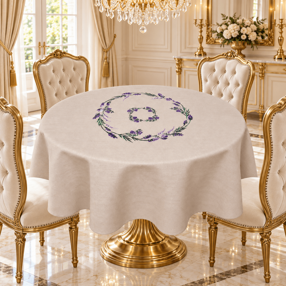 Elegant Floral Embroidered Table Cover - myhomestore.com.pk