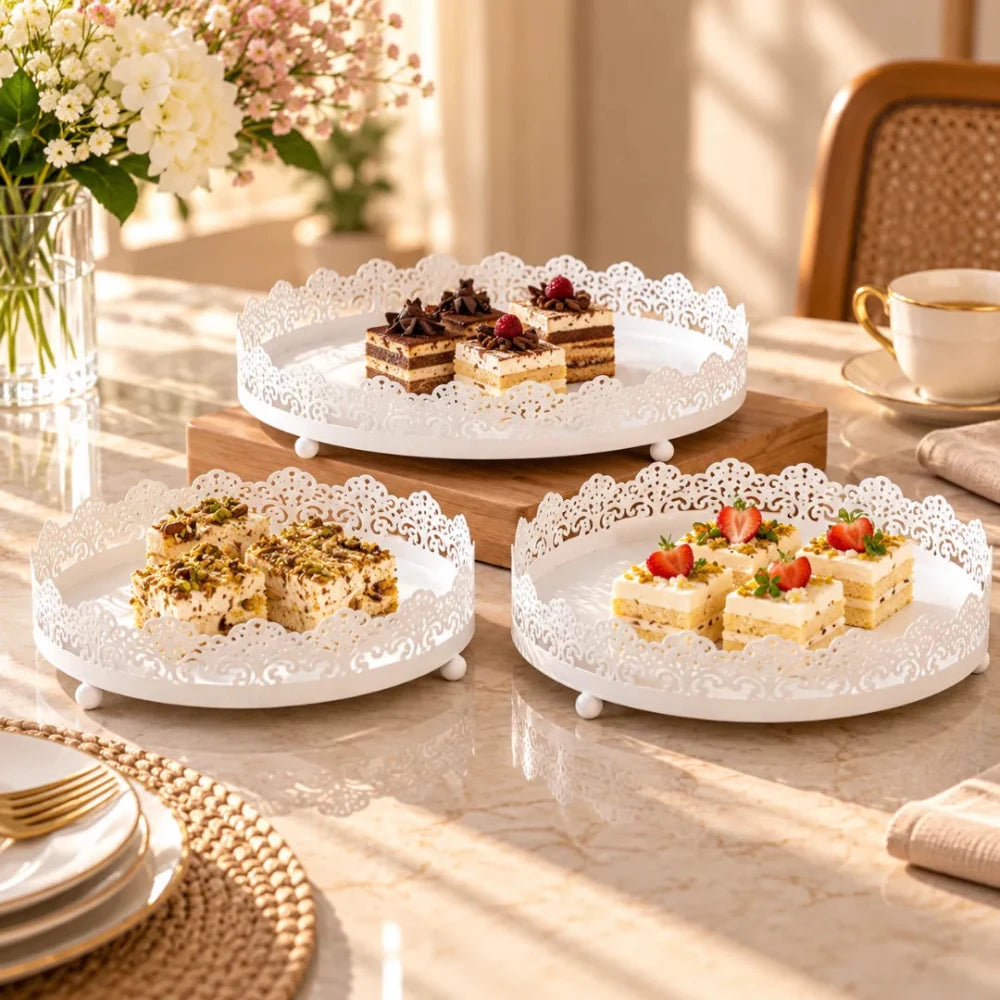 Elegant Lace Display Tray Set - myhomestore.com.pk