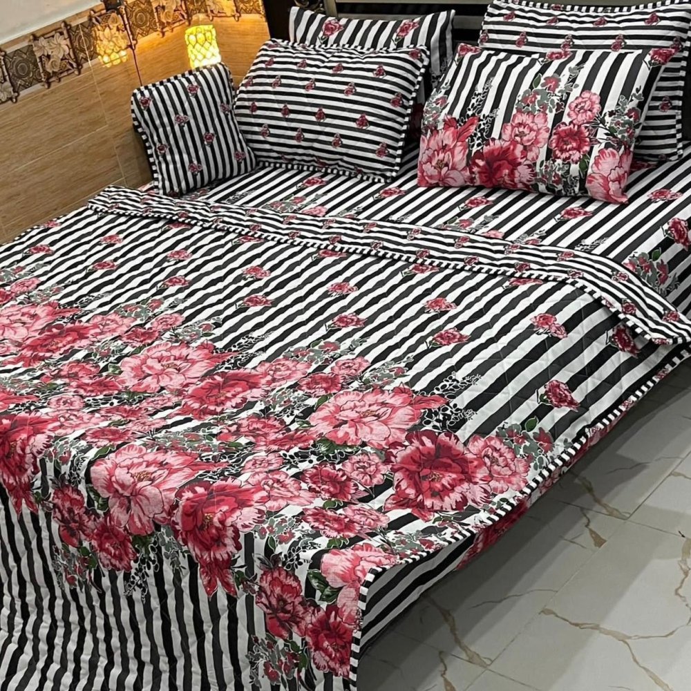 Elegant Sleep Printed Bedspread Set – 7 Pcs - myhomestore.com.pk