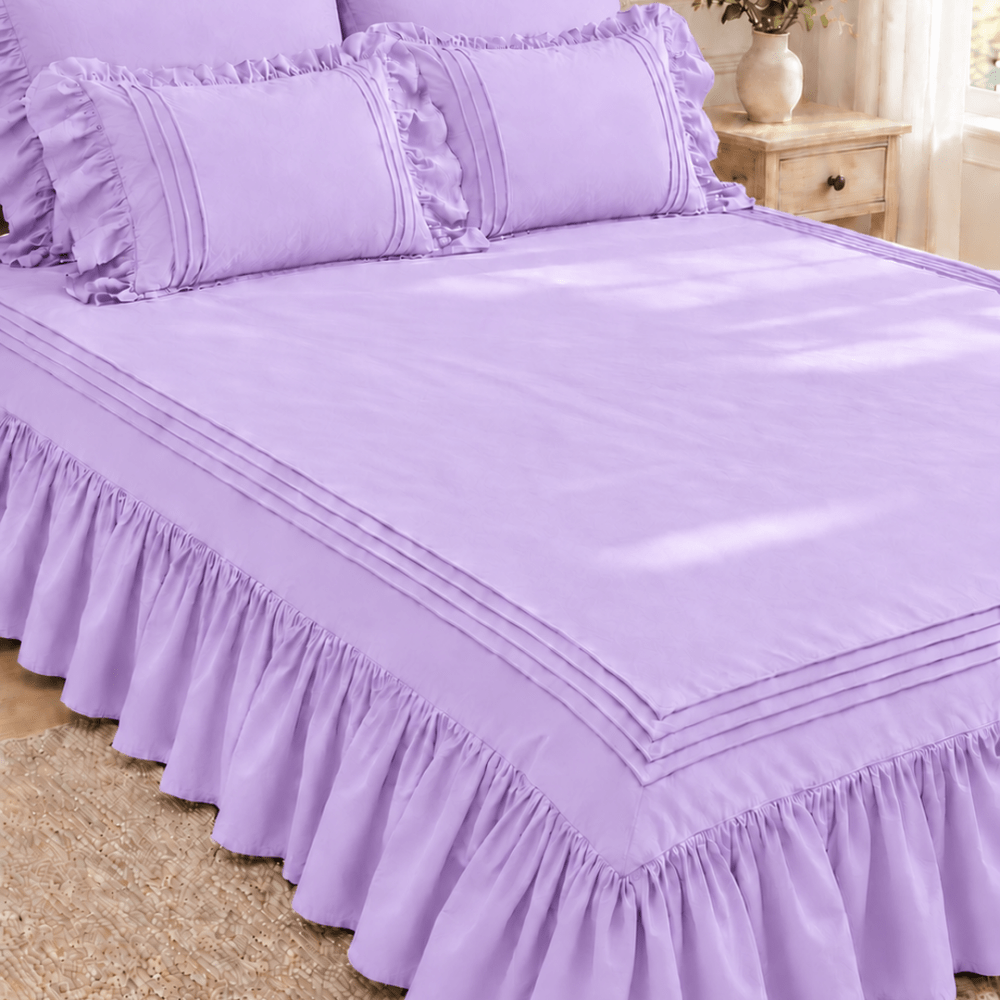 Elegant Triple Border Ruffled Duvet Set - myhomestore.com.pk