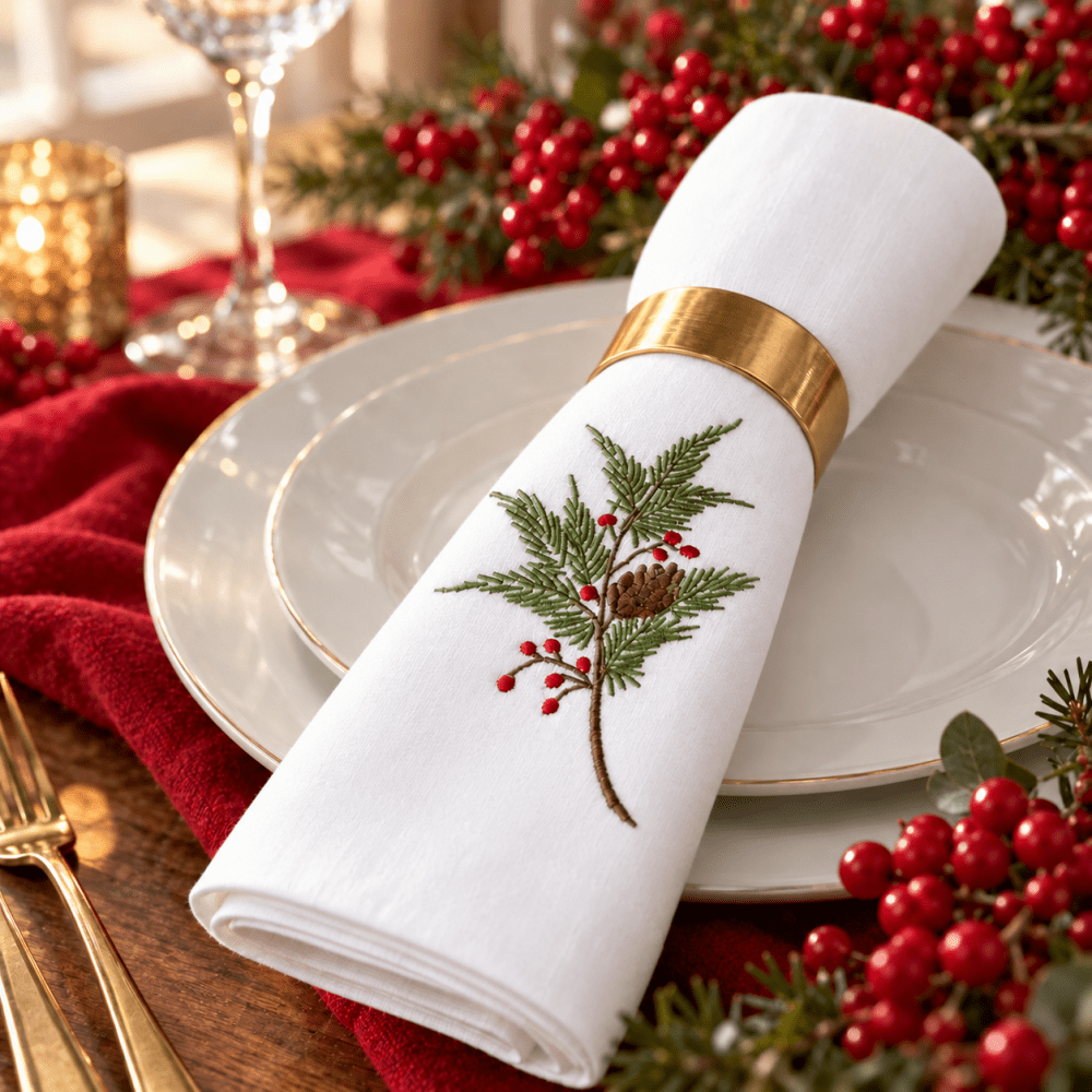 Elegant White Embroidered Table Mat - myhomestore.com.pk