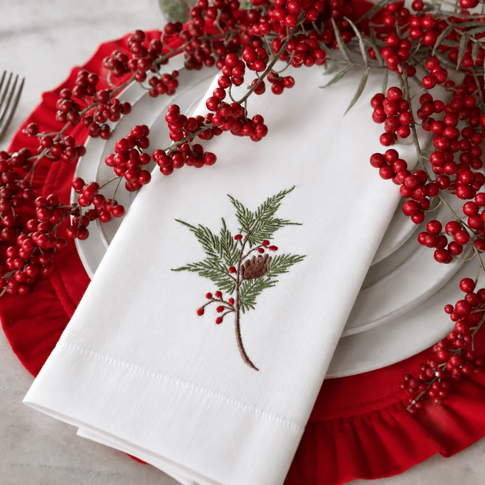 Elegant White Embroidered Table Mat - myhomestore.com.pk